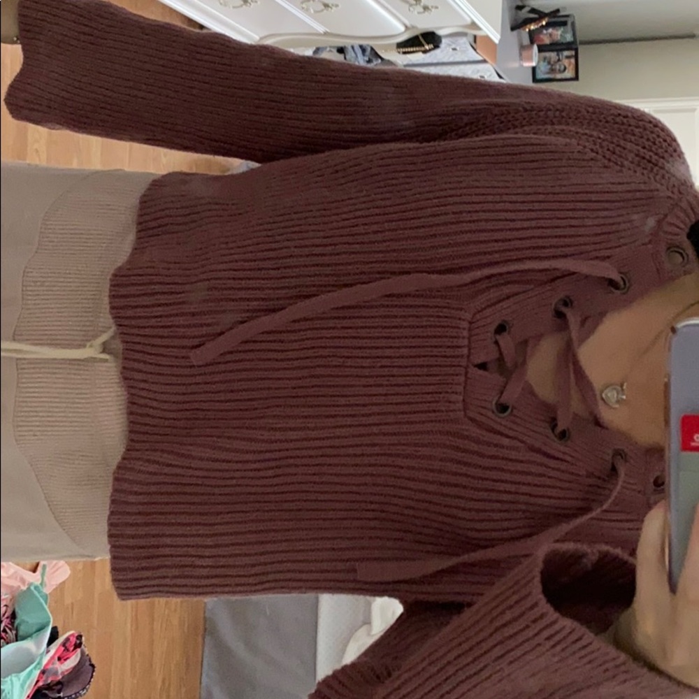 Comfy knit up sweater